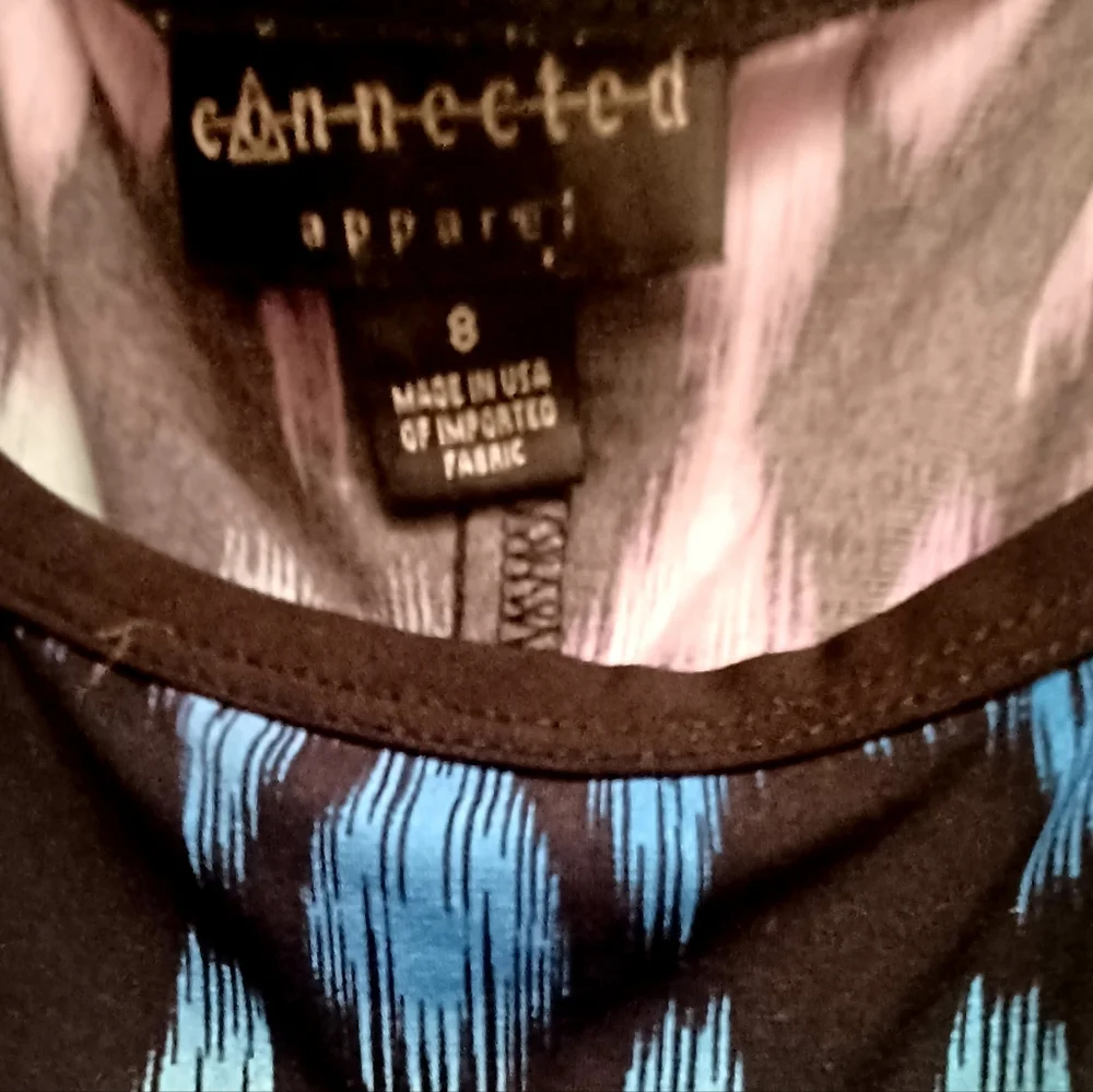Long tank dress, size 8/Medium, blue, green purple, black - Picture 3 of 5